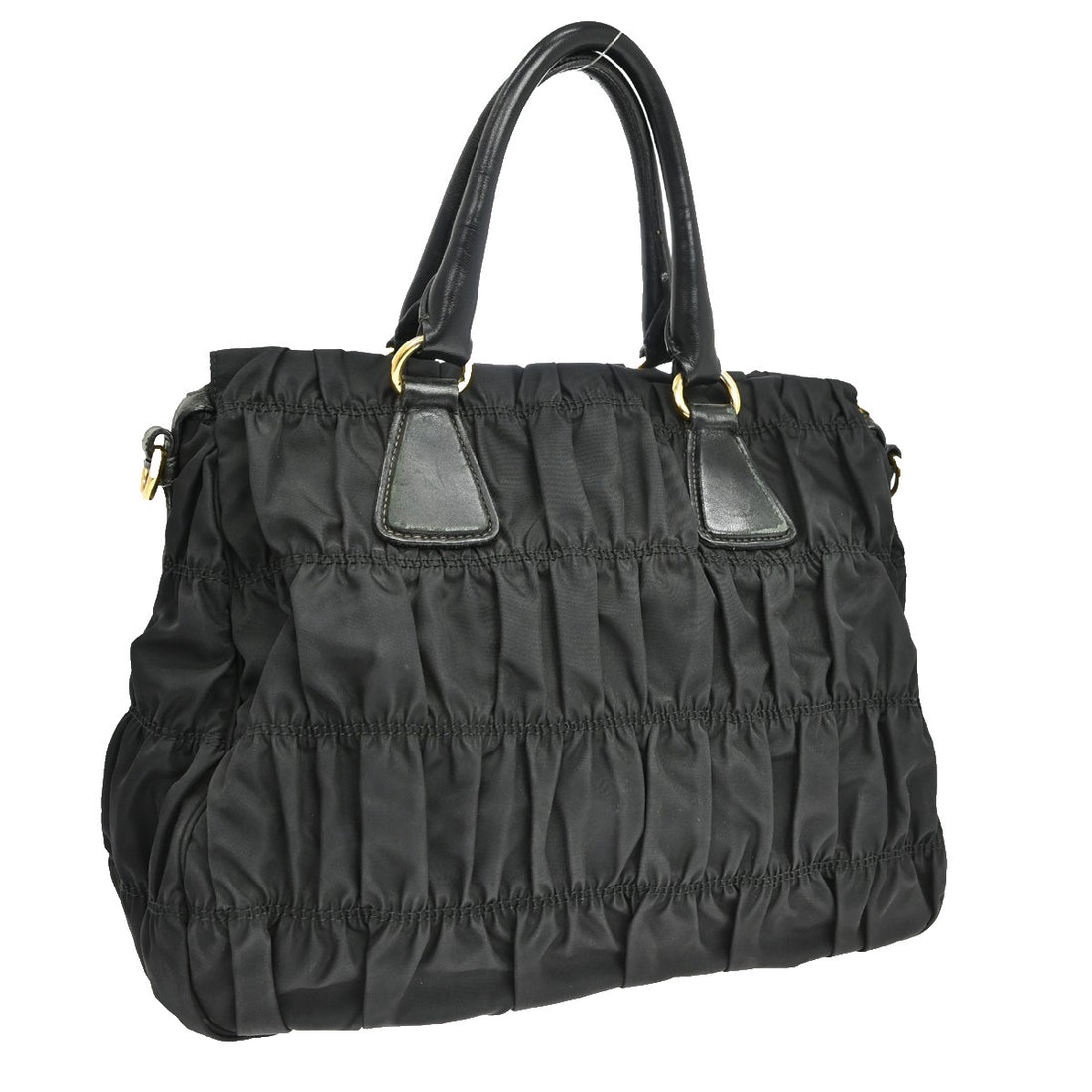 Borsa Prada Tote Vintage in Nylon Nero Arricciato