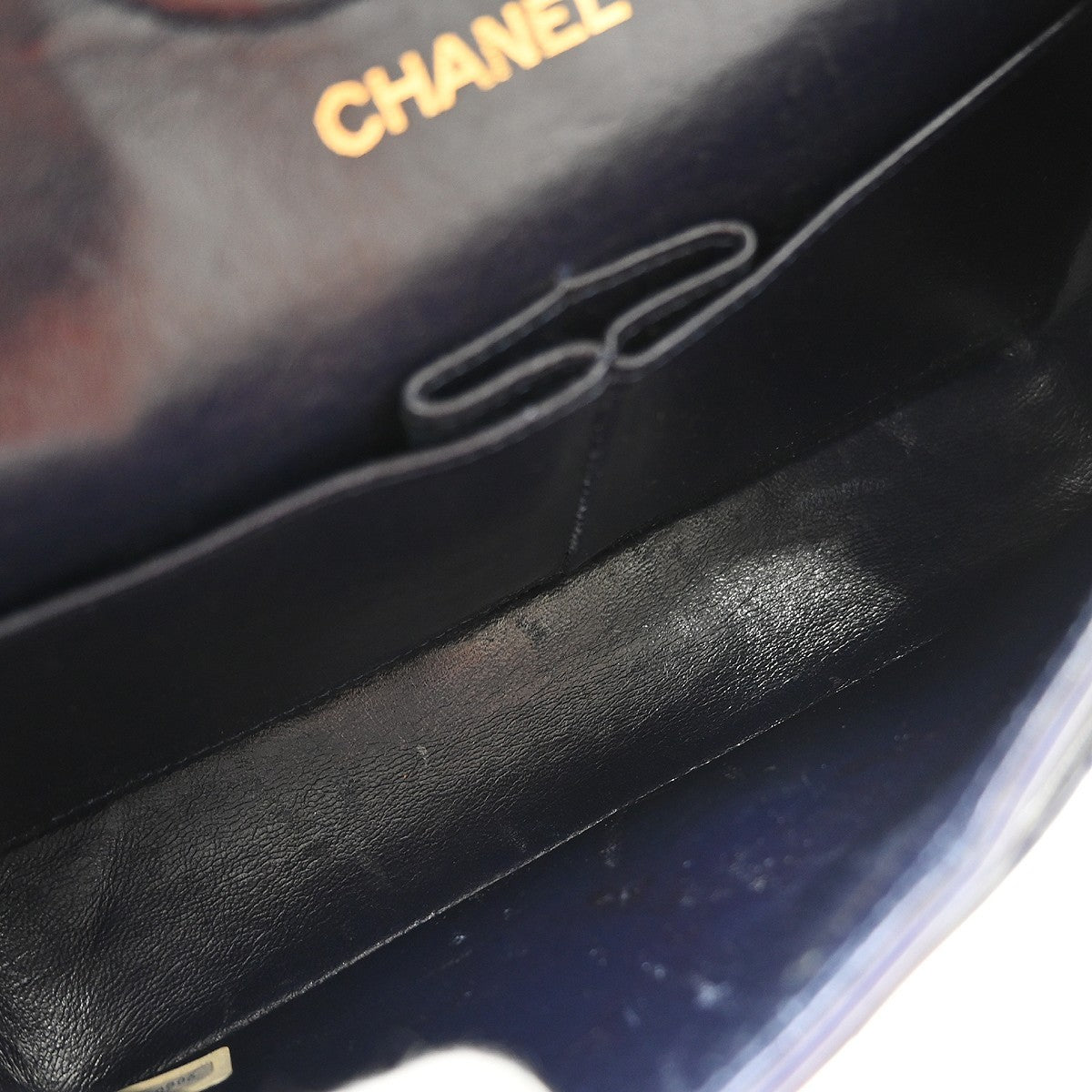 Chanel Navy Lambskin Small Classic Double Flap Shoulder Bag