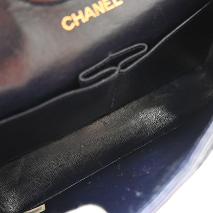 Chanel Navy Lambskin Small Classic Double Flap Shoulder Bag