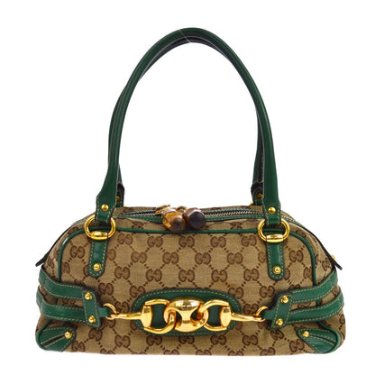 Gucci Green GG Canvas Wave Boston Bag