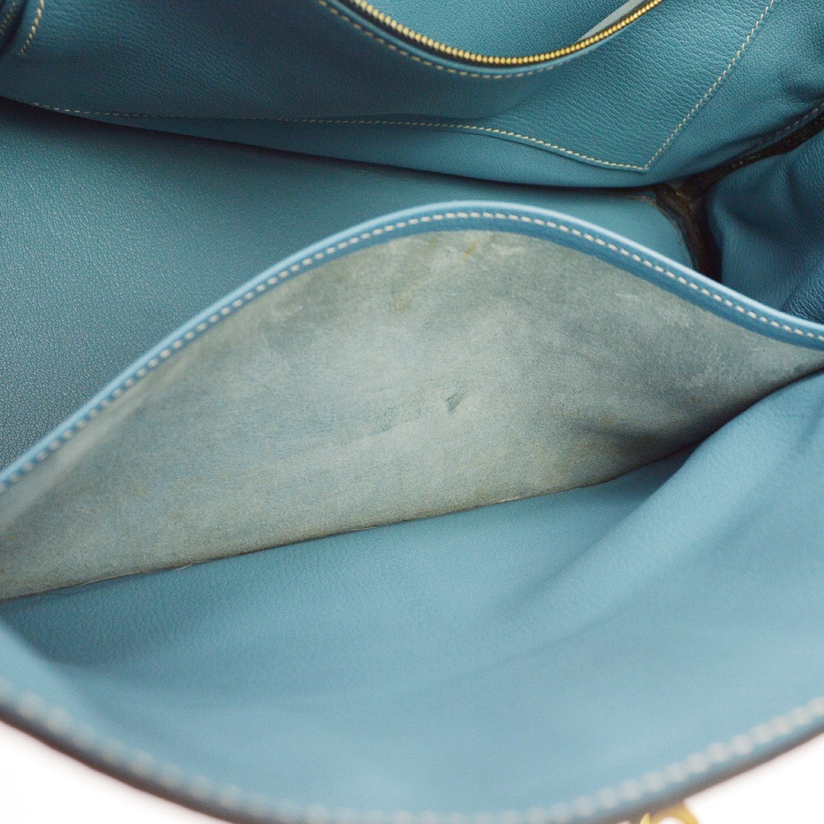 Borsa Hermès Birkin 35 Vintage in Pelle Clémence Blu