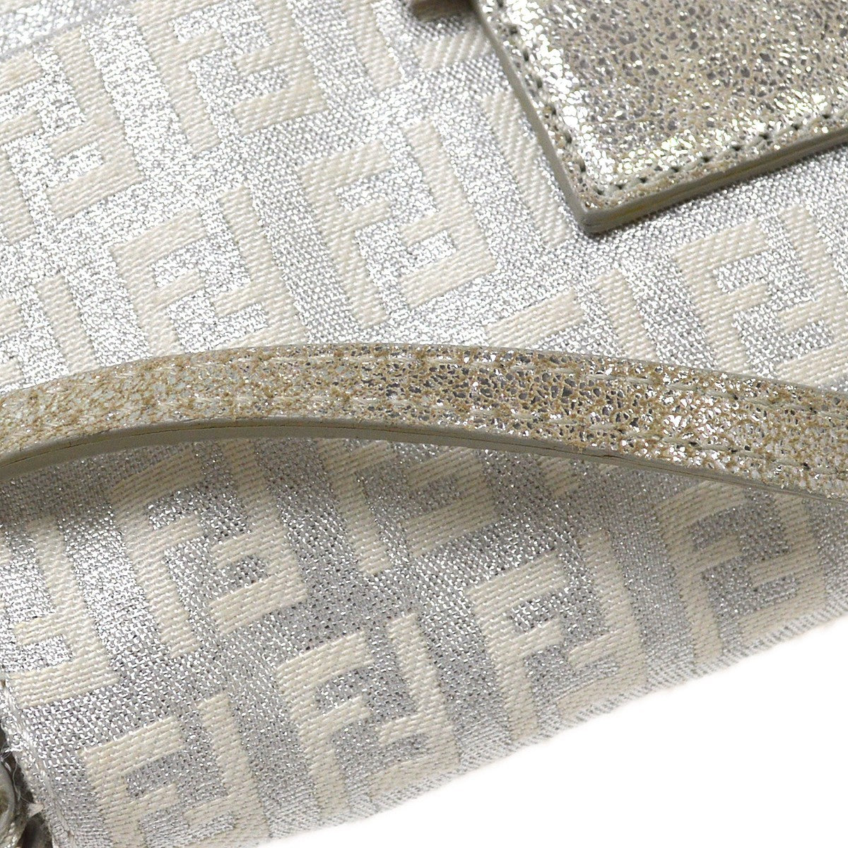 Fendi White Canvas Zucchino Handbag