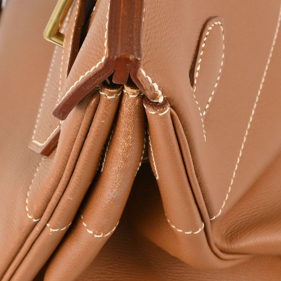 Borsa Hermès Gold Courchevel HAC Haut a Courroies 40 Handbag Vintage in Pelle Courchevel Gold