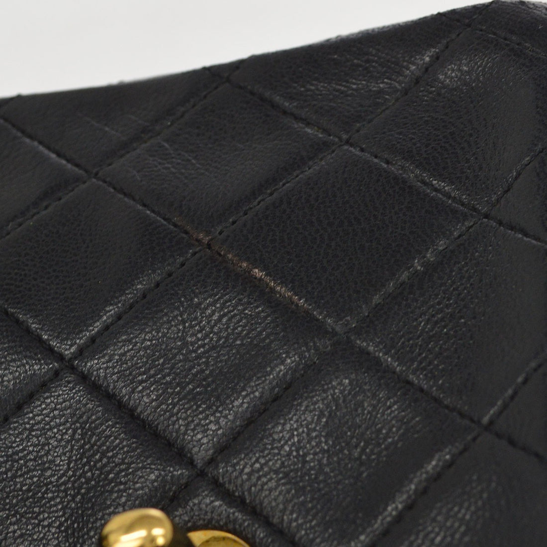 Borsa Chanel Mini Classic Flap Quadrata Vintage in Pelle di Agnello Nera
