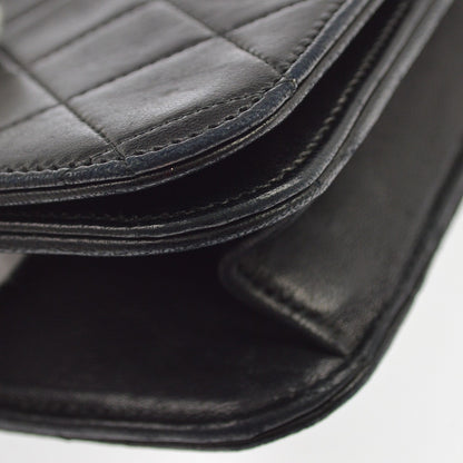 Chanel Black Lambskin Turnlock Small Full Flap Shoulder Bag Vintage