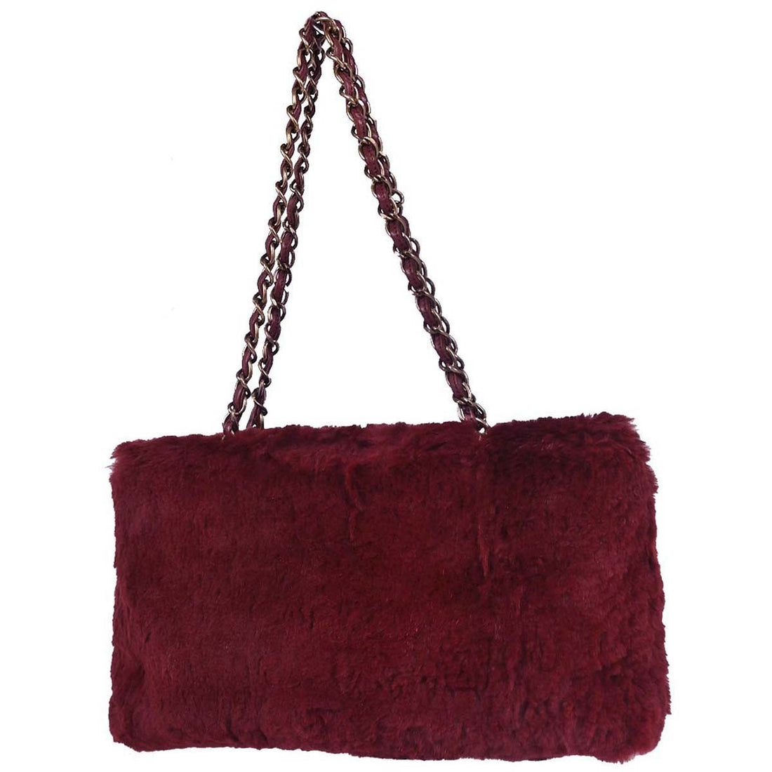 Borsa Chanel Coco Mark Vintage in Pelliccia Lapin Bordeaux