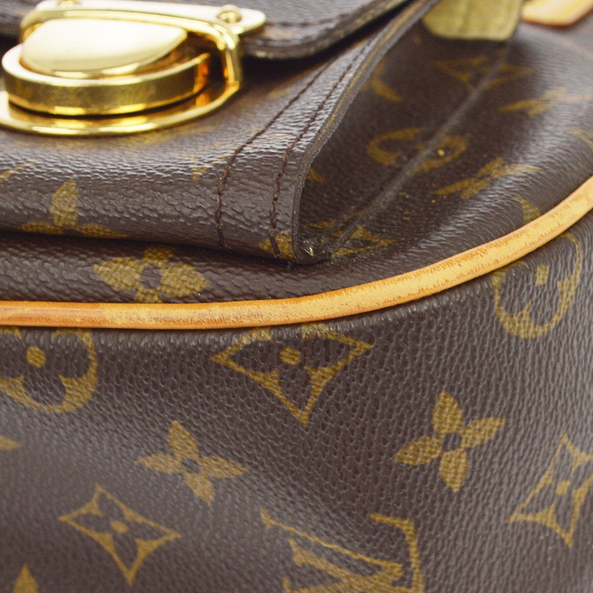 Borsa Louis Vuitton Hudson GM Vintage in Tela Monogram Marrone