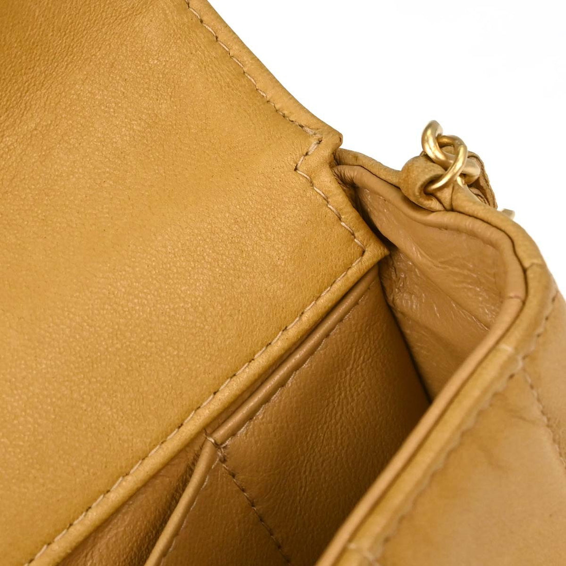 Borsa Chanel East West Vintage in Pelle di Agnello Beige