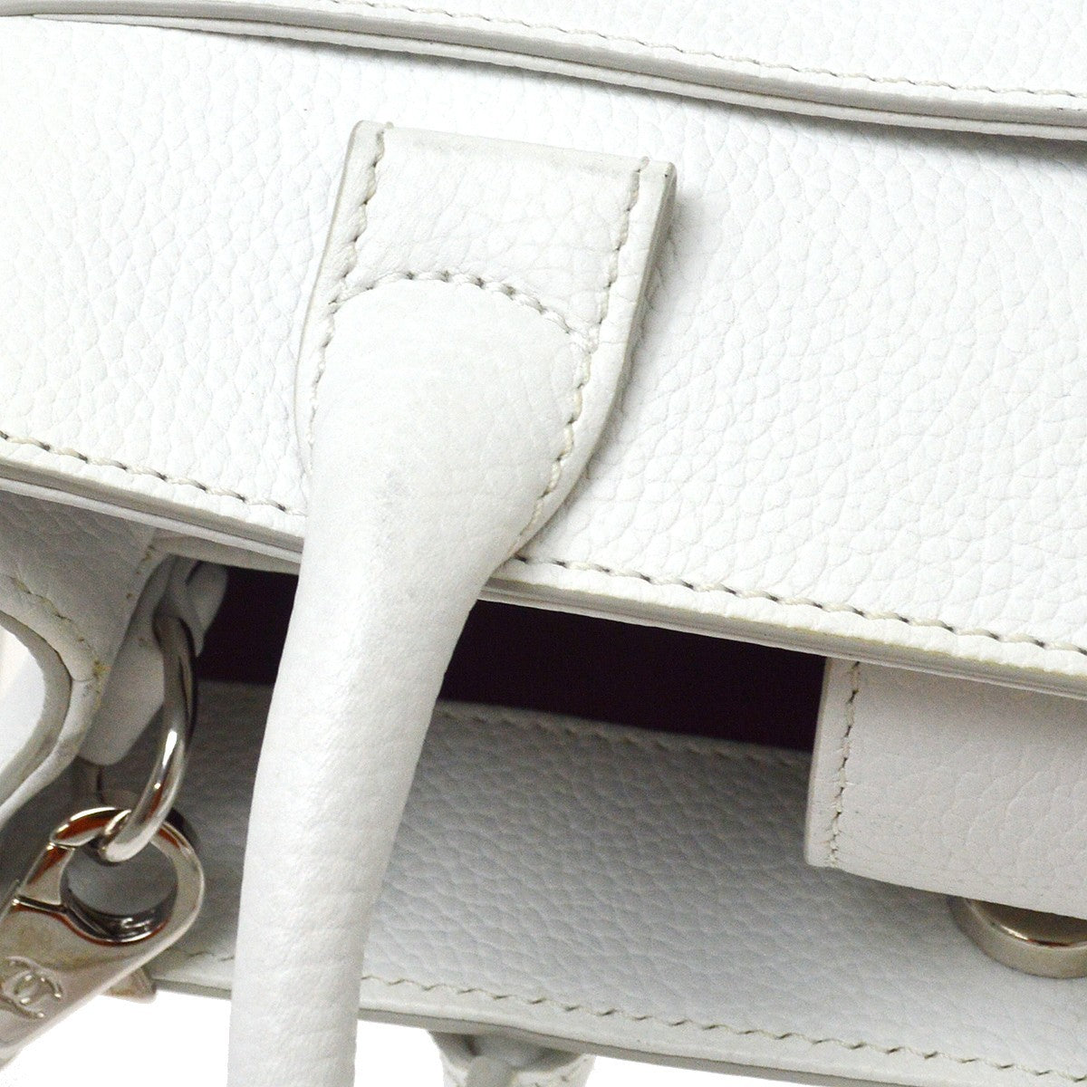 Chanel White Calfskin 2way Handbag