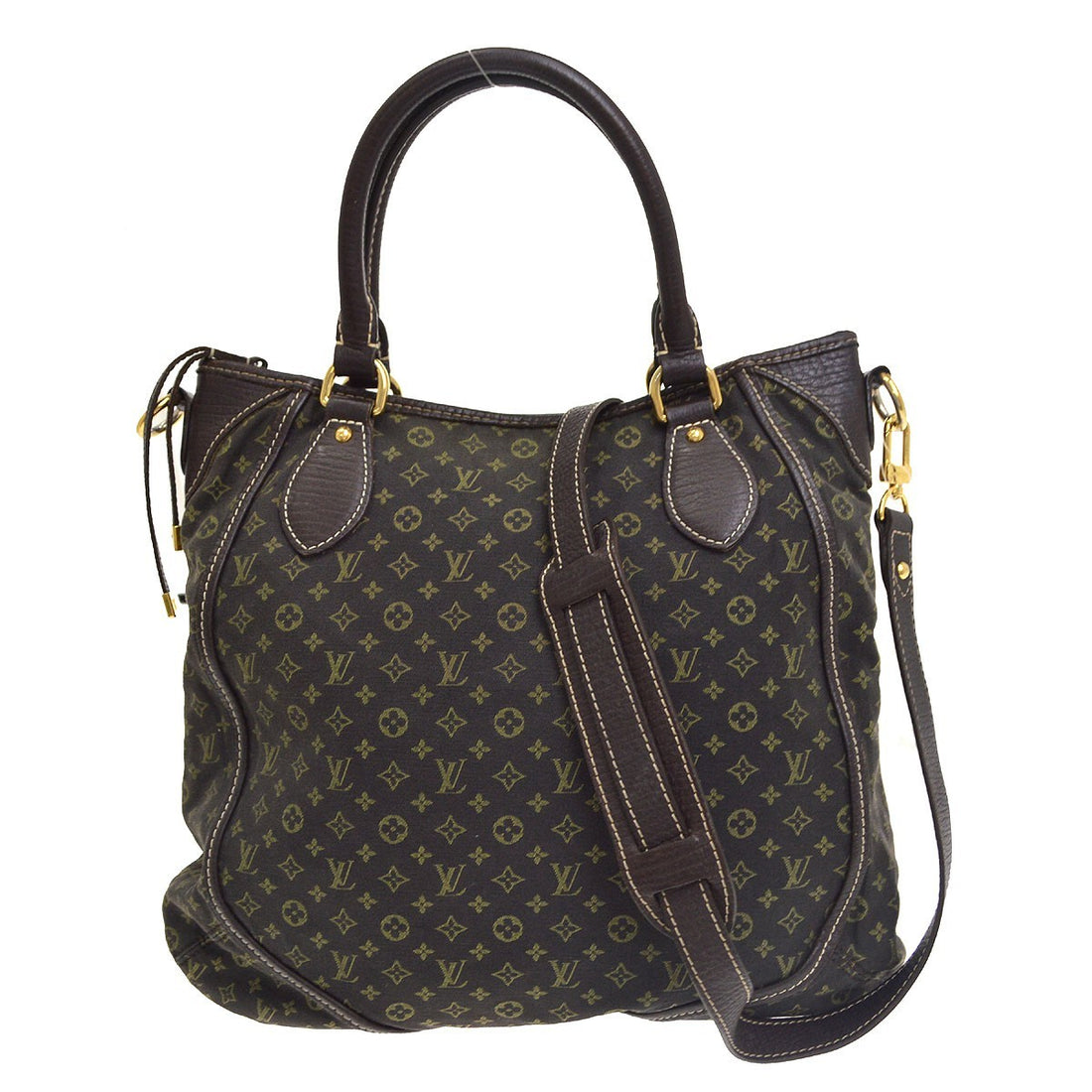 Borsa Louis Vuitton Brown Mini Lin Buzasu Anjou Bag Vintage in Mini Lin Canvas, Pelle Marrone