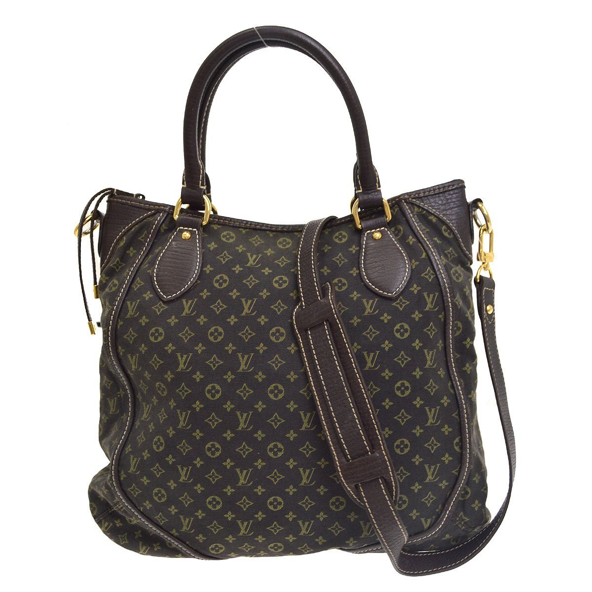 Borsa Louis Vuitton Brown Mini Lin Buzasu Anjou Bag Vintage in Mini Lin Canvas, Pelle Marrone