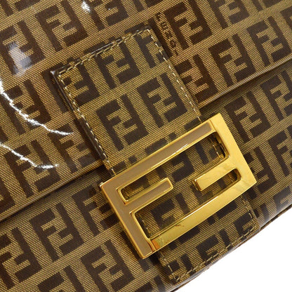 Fendi Brown Vinyl Zucchino Mamma Baguette Handbag