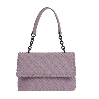Bottega Veneta Purple Lambskin Intrecciato Hand Bag Vintage