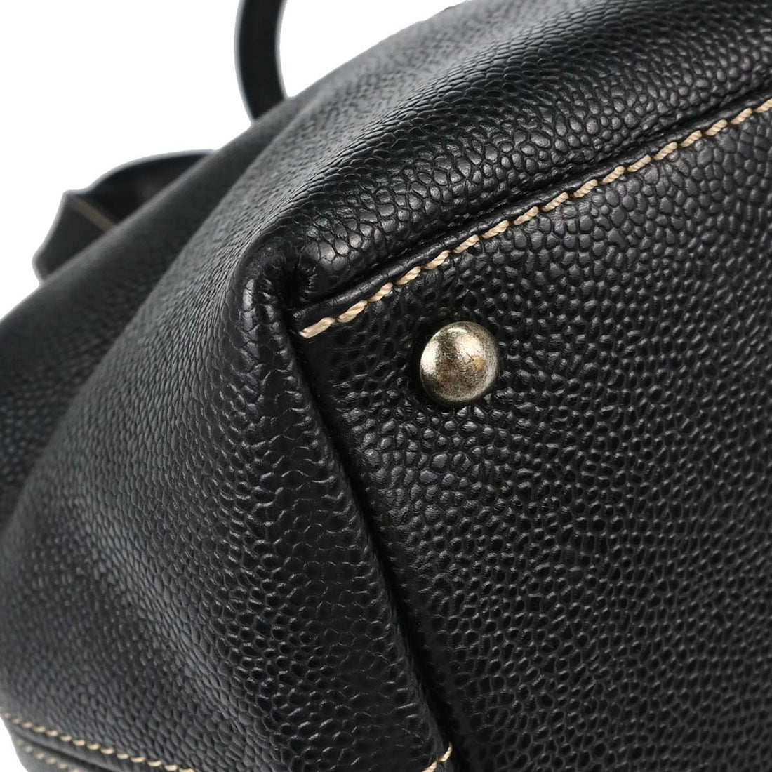 Borsa Chanel Tote 2way Vintage in Pelle di Vitello Nera