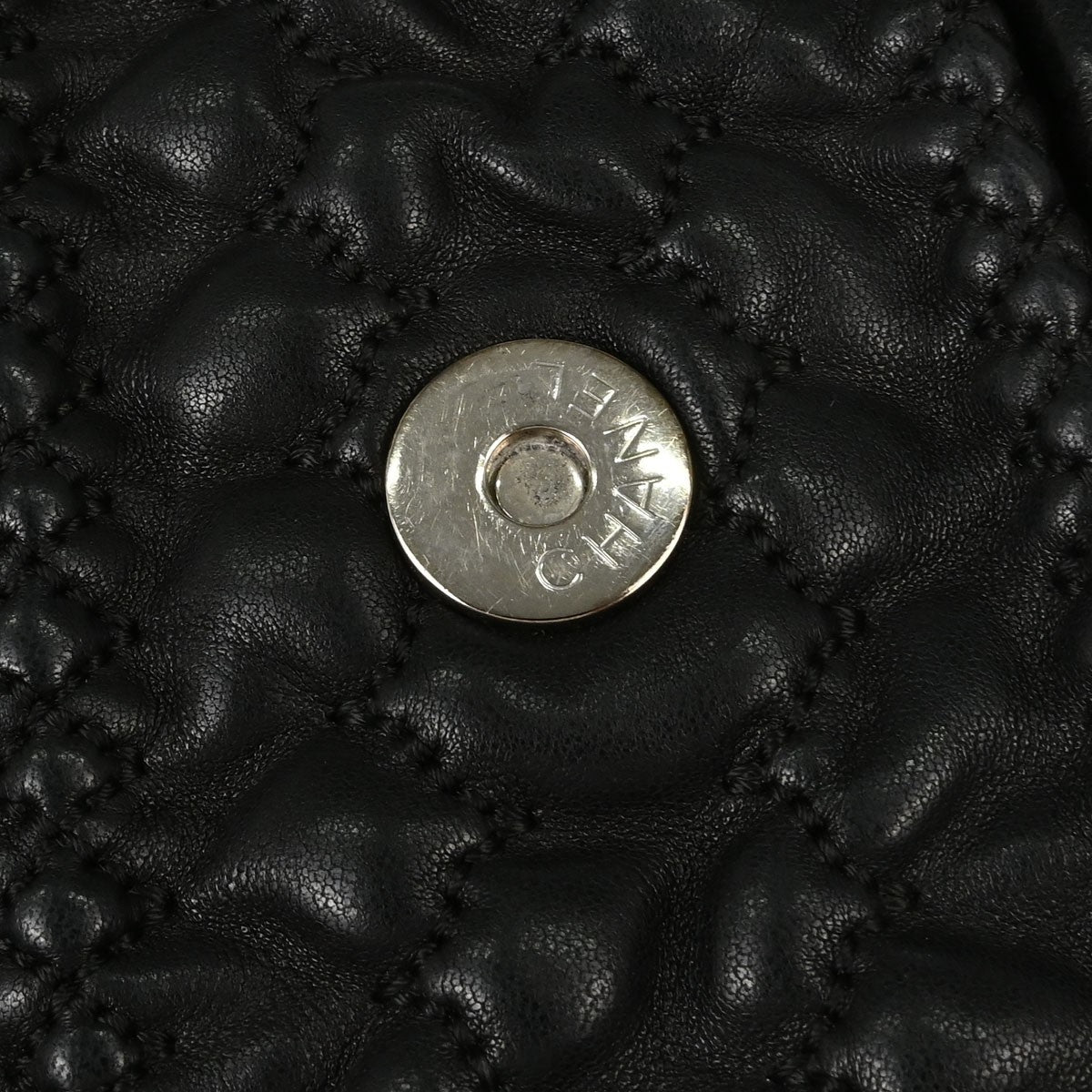 Chanel Black Lambskin Ruffled Handbag Vintage