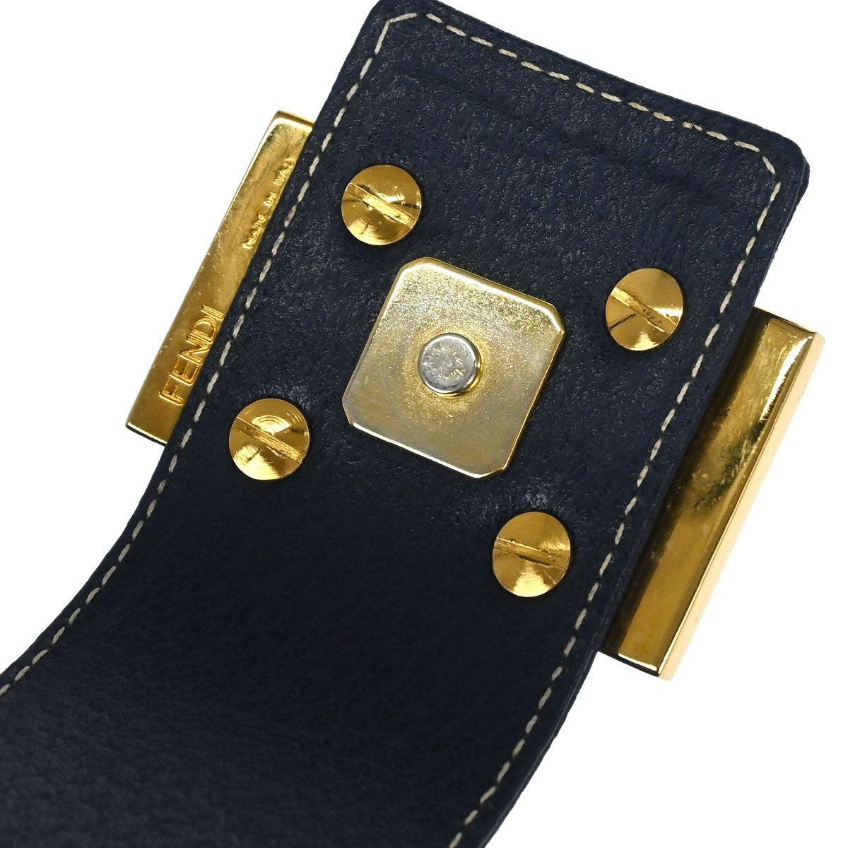 Fendi Blue Leather Baguette Box Handbag