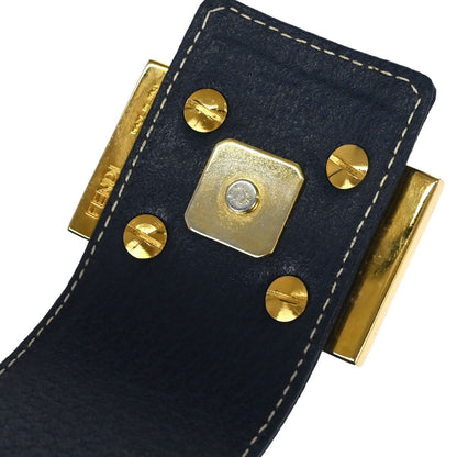 Fendi Blue Leather Baguette Box Handbag