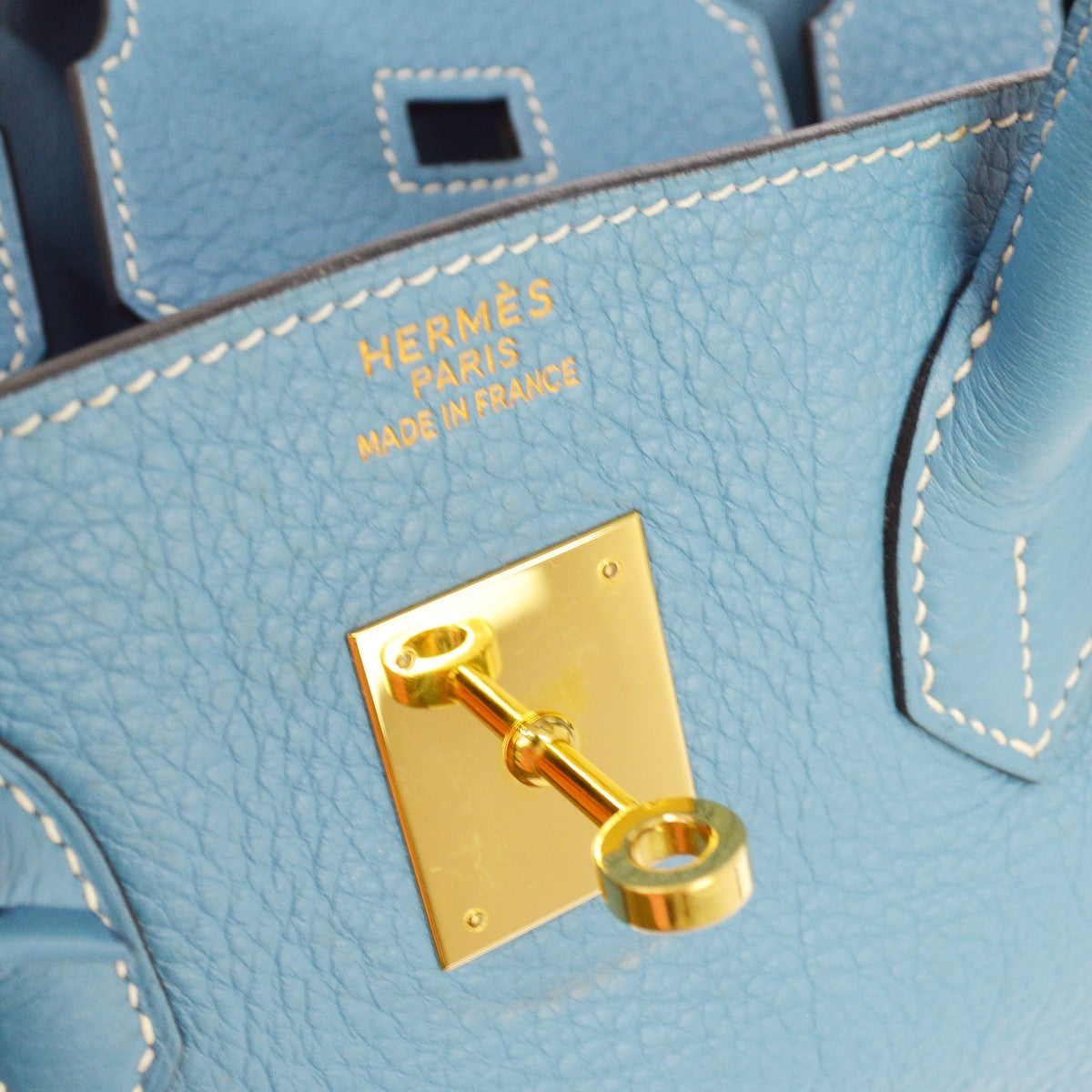 Borsa Hermès Birkin 35 Vintage in Pelle Clémence Blu