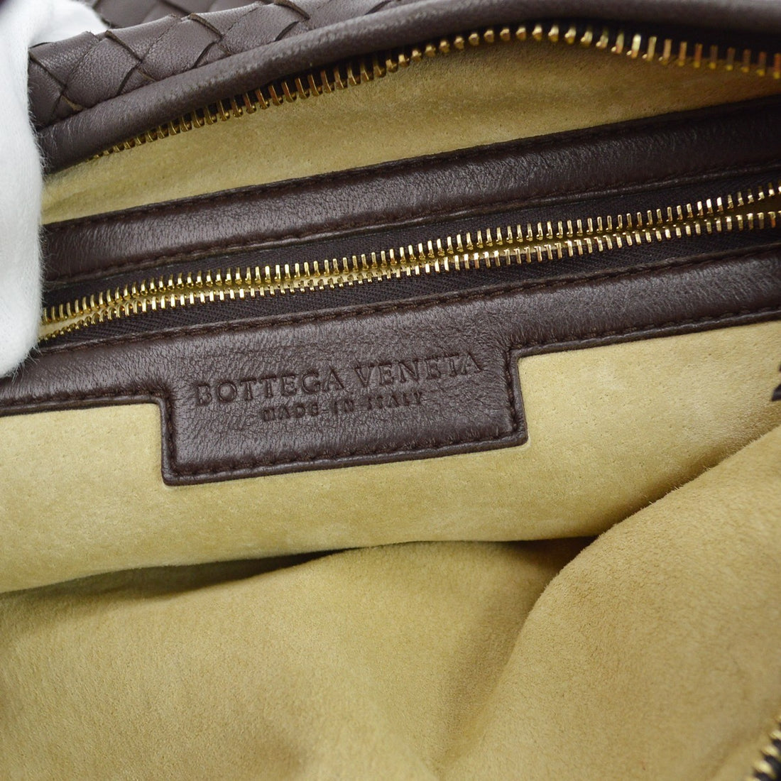 Borsa Bottega Veneta Brown Lambskin Intrecciato Hobo Handbag Vintage in Pelle Intrecciato Marrone