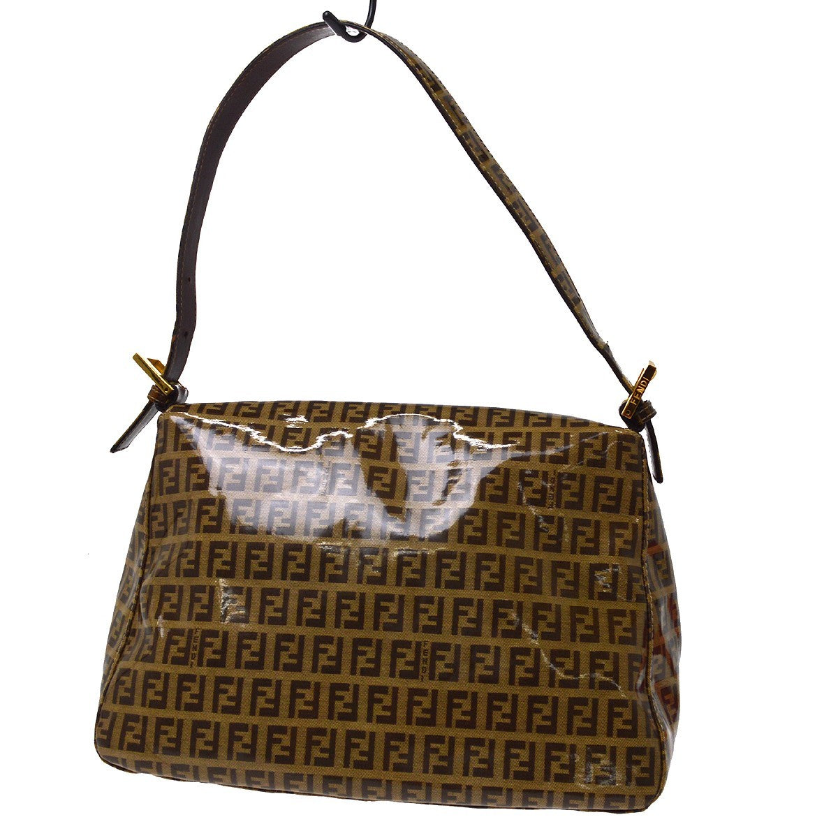 Fendi Brown Vinyl Zucchino Mamma Baguette Handbag