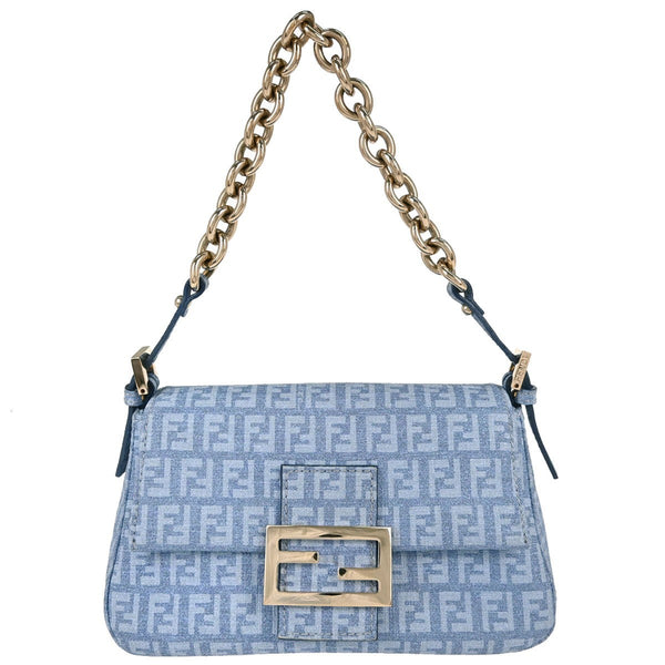 Borsa Fendi Zucchino Vintage in Tela Blu