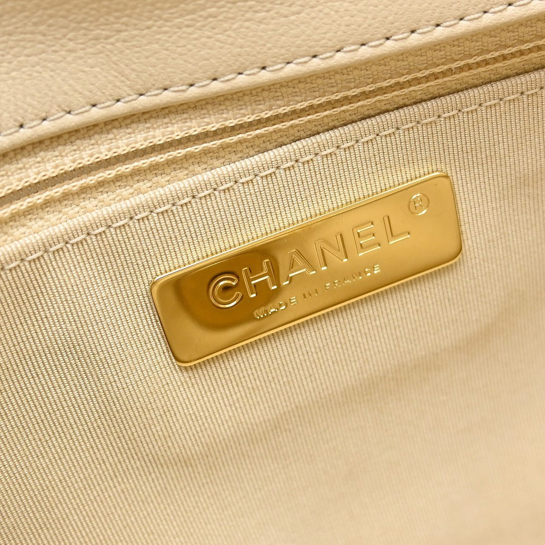 Chanel 19 Large in Pelle di Agnello Beige Vintage