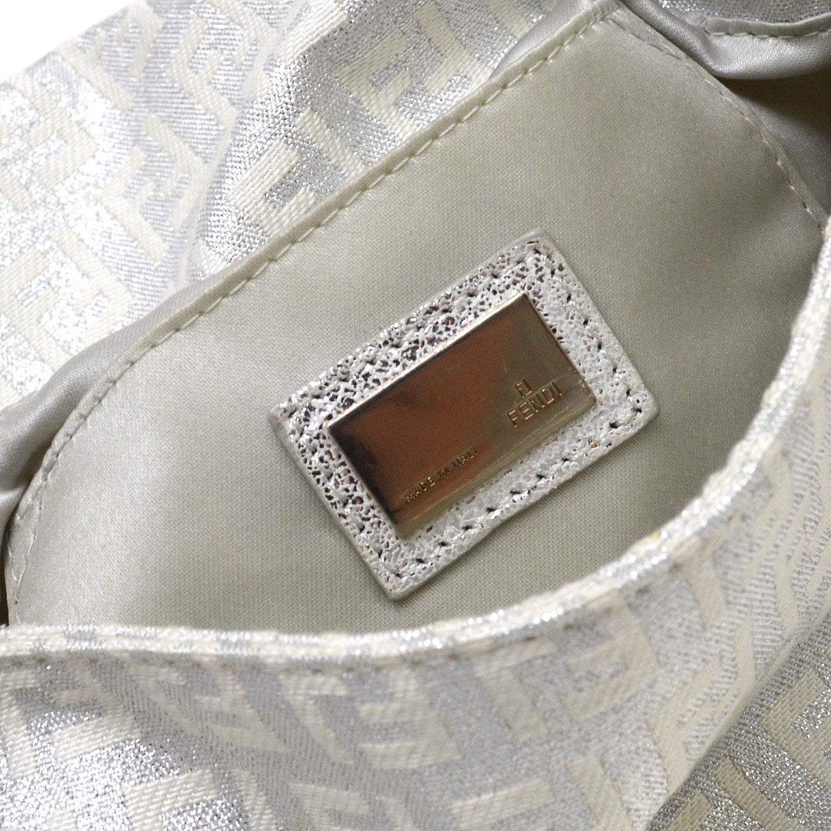 Fendi White Canvas Zucchino Handbag