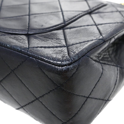 Chanel Navy Lambskin Small Classic Double Flap Shoulder Bag