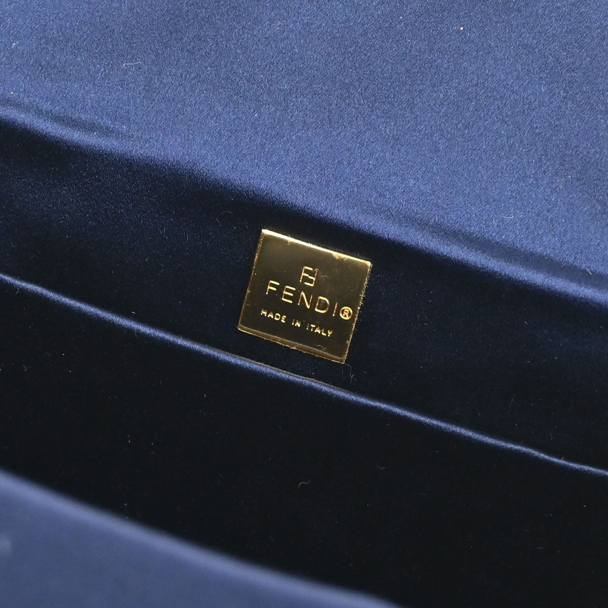 Fendi Blue Leather Baguette Box Handbag