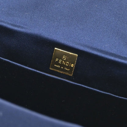 Fendi Blue Leather Baguette Box Handbag