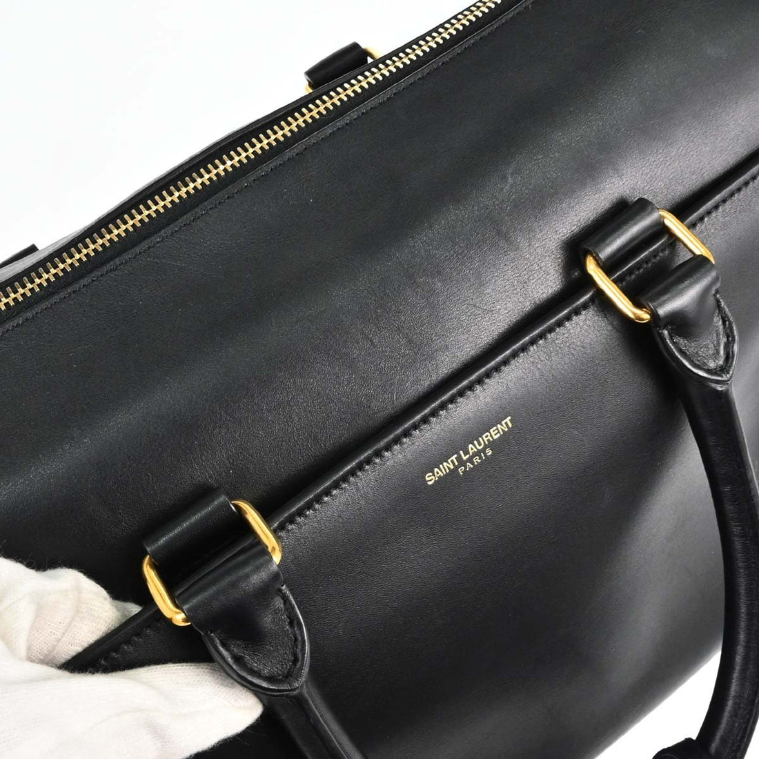 Saint Laurent Classic Duffle 6 in Pelle Blu Navy Vintage