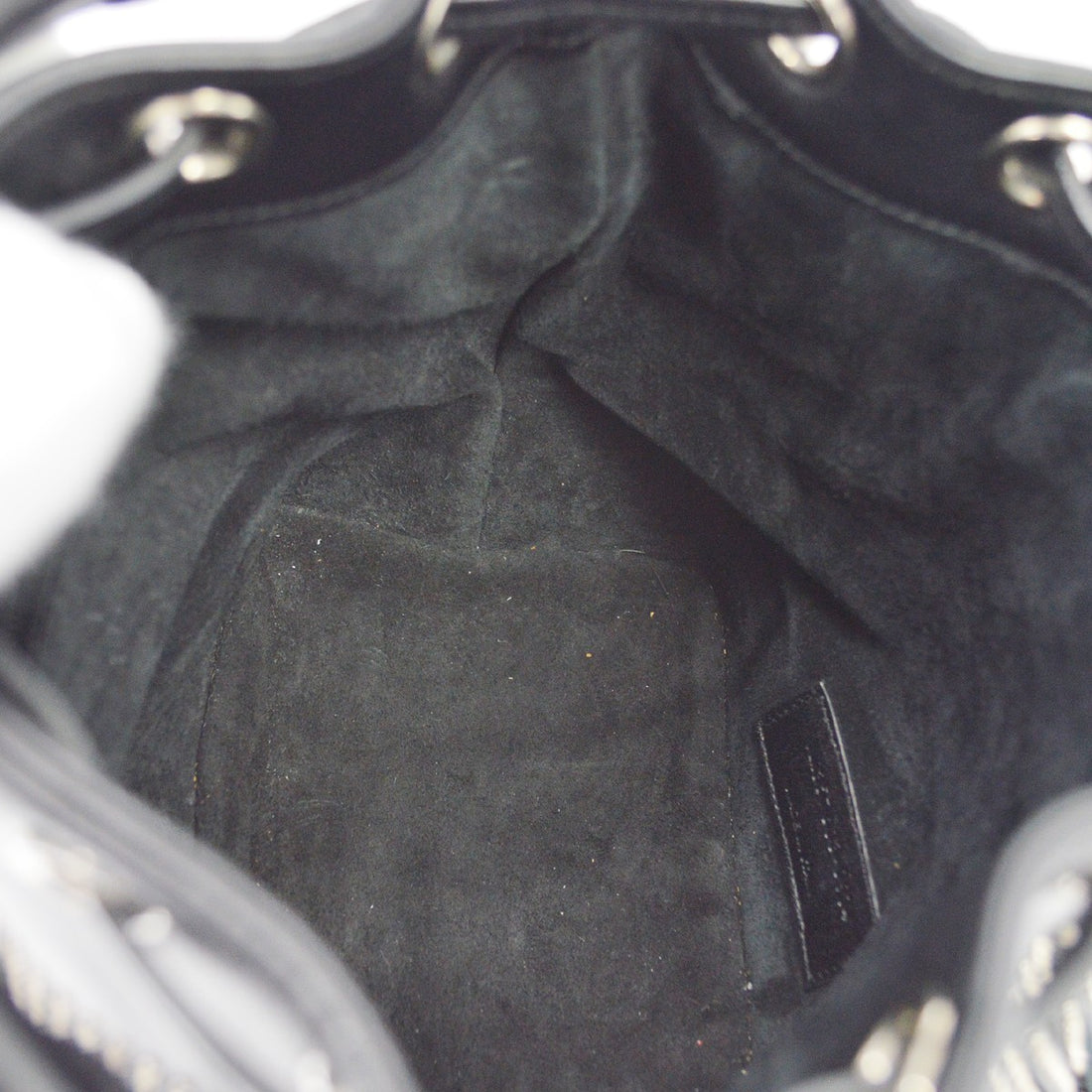 Saint Laurent Emmanuelle Borchiata in Pelle Nero Vintage