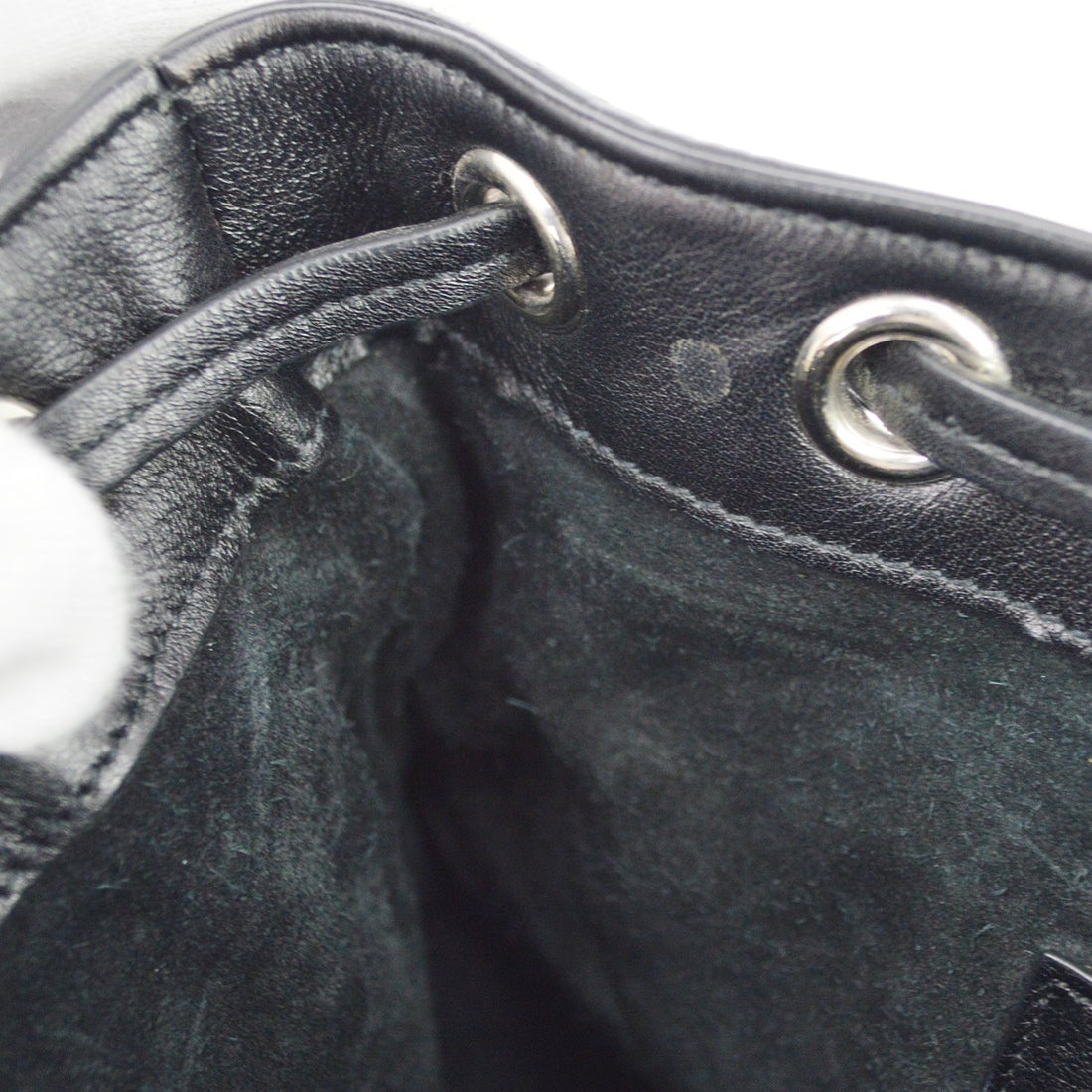 Saint Laurent Emmanuelle Borchiata in Pelle Nero Vintage