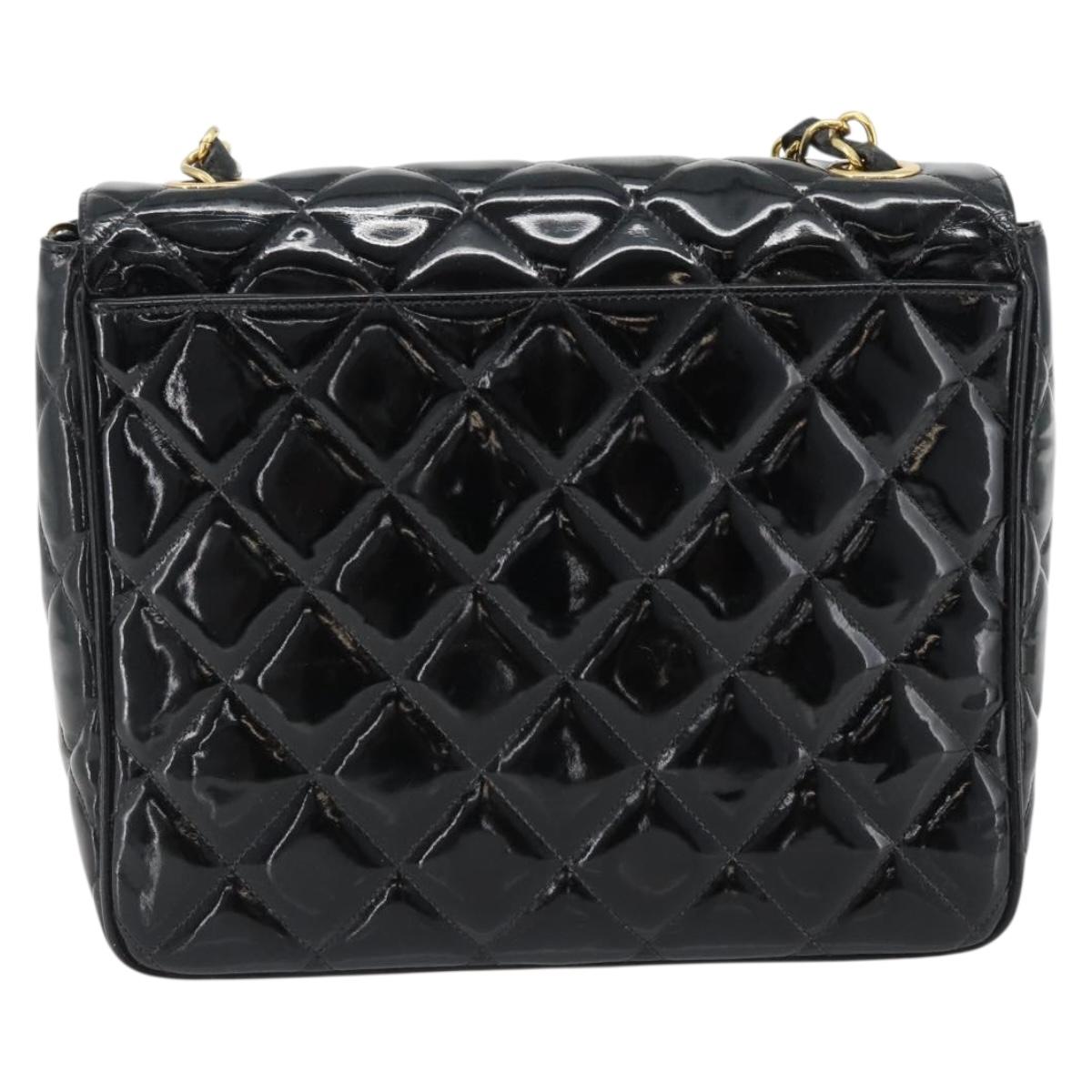 CHANEL Matelasse Chain Bag Vernice Nera Originale | Borsa a Catena Oro