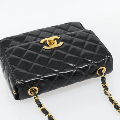 CHANEL Matelasse Chain Bag Vernice Nera Originale | Borsa a Catena Oro