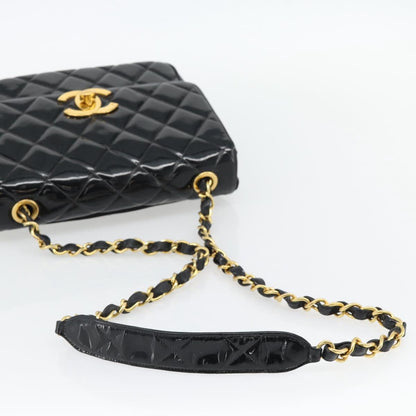 CHANEL Matelasse Chain Bag Vernice Nera Originale | Borsa a Catena Oro