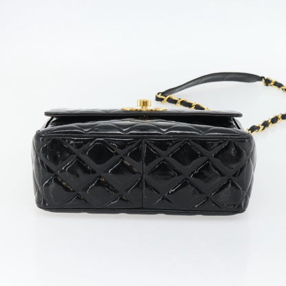 CHANEL Matelasse Chain Bag Vernice Nera Originale | Borsa a Catena Oro