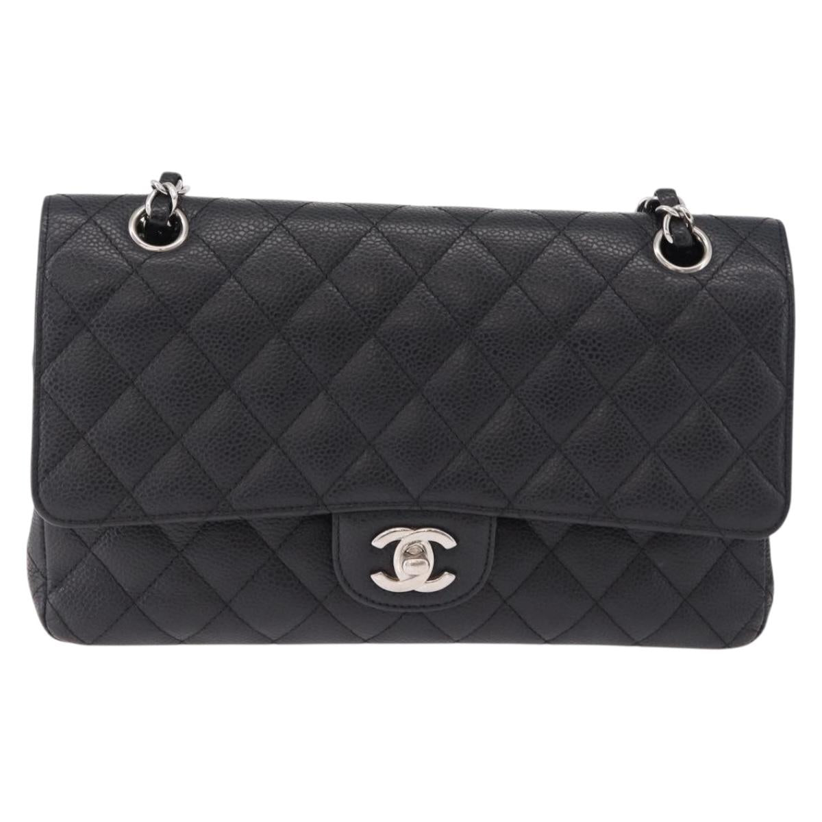 CHANEL Chain Matelasse 25 Bag Caviar Nera Originale | Argento