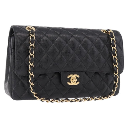 CHANEL Chain Matelasse 25 Bag Caviar Nera Originale | Oro Ottime Condizioni