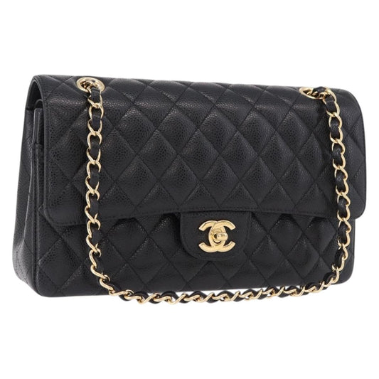 CHANEL Chain Matelasse 25 Bag Caviar Nera Originale | Oro Ottime Condizioni