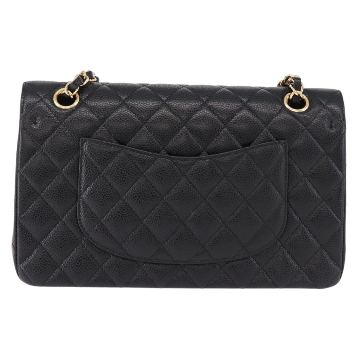 CHANEL Chain Matelasse 25 Bag Caviar Nera Originale | Oro Ottime Condizioni