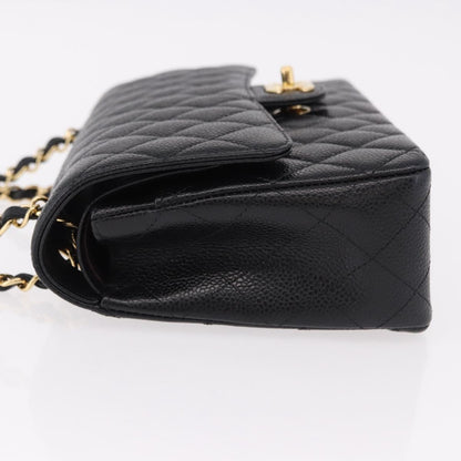 CHANEL Chain Matelasse 25 Bag Caviar Nera Originale | Oro Ottime Condizioni
