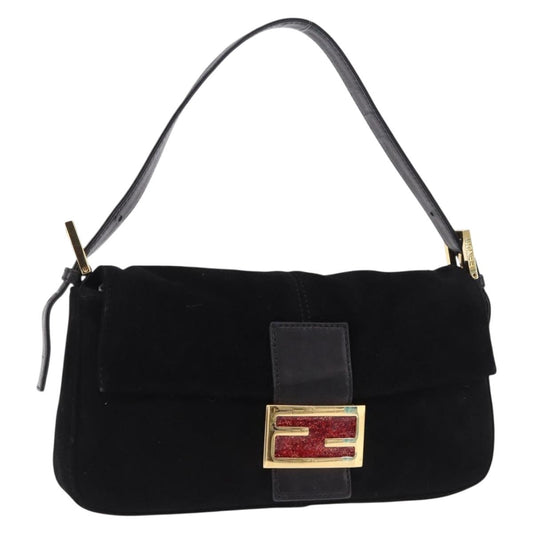 FENDI Mamma Baguette Bag Camoscio Nero Originale | Borsa Vintage Oro