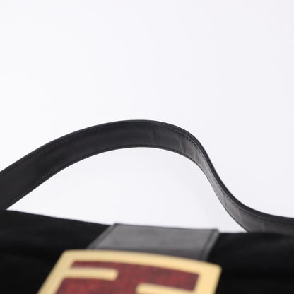 FENDI Mamma Baguette Bag Camoscio Nero Originale | Borsa Vintage Oro