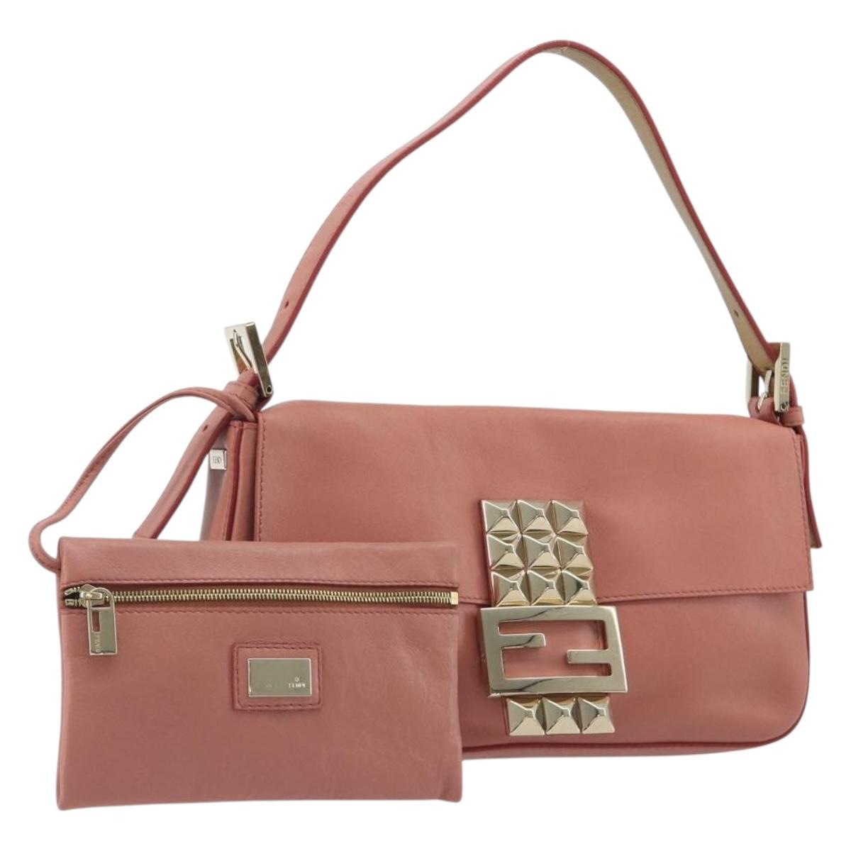 FENDI Studs Baguette Bag Pelle Rosa Originale | Mamma Baguette Borchie