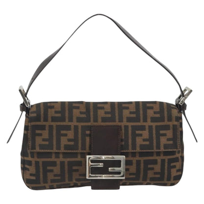 FENDI Zucca Canvas Baguette Bag Marrone Argento Originale | Mamma Baguette
