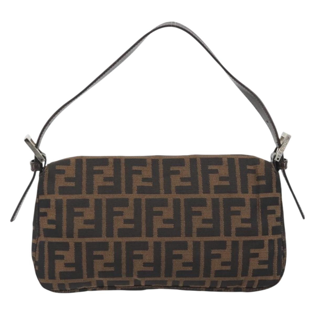 FENDI Zucca Canvas Baguette Bag Marrone Argento Originale | Mamma Baguette