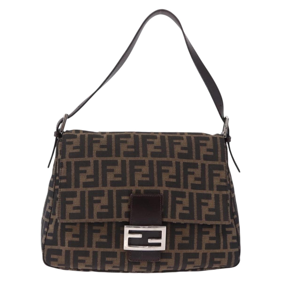 FENDI Zucca Canvas Baguette Bag Marrone Argento Originale | Mamma Baguette