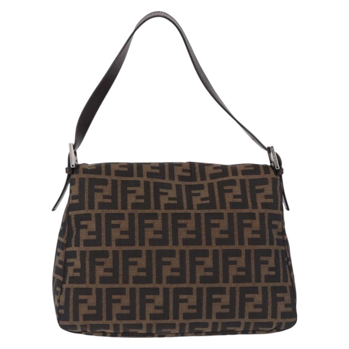 FENDI Zucca Canvas Baguette Bag Marrone Argento Originale | Mamma Baguette