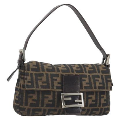 FENDI Zucca Canvas Baguette Bag Marrone Argento Originale | Mamma Baguette